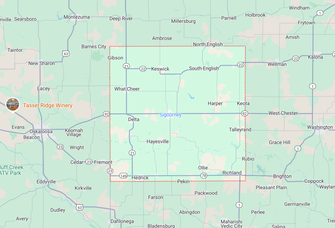 Keokuk County service area